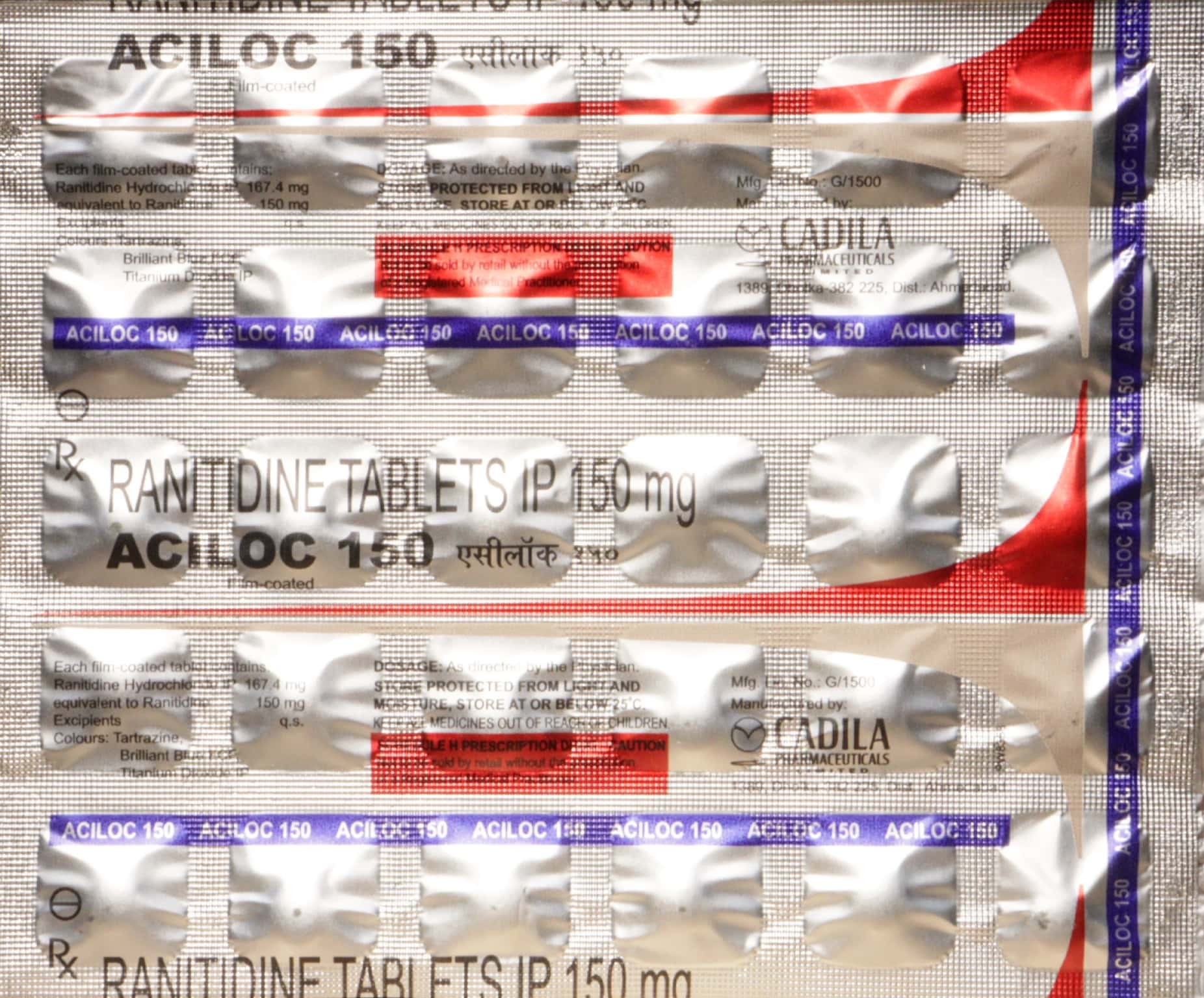 RANITIDINE TABLETS IP 150 mg  ACILOC 150